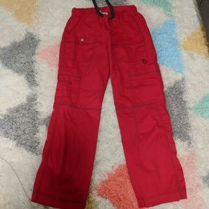Red Dickies Cargo Scrub Pants